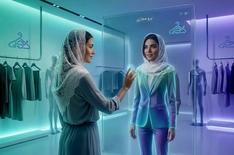 نمونه پرو مجازی روی آینه